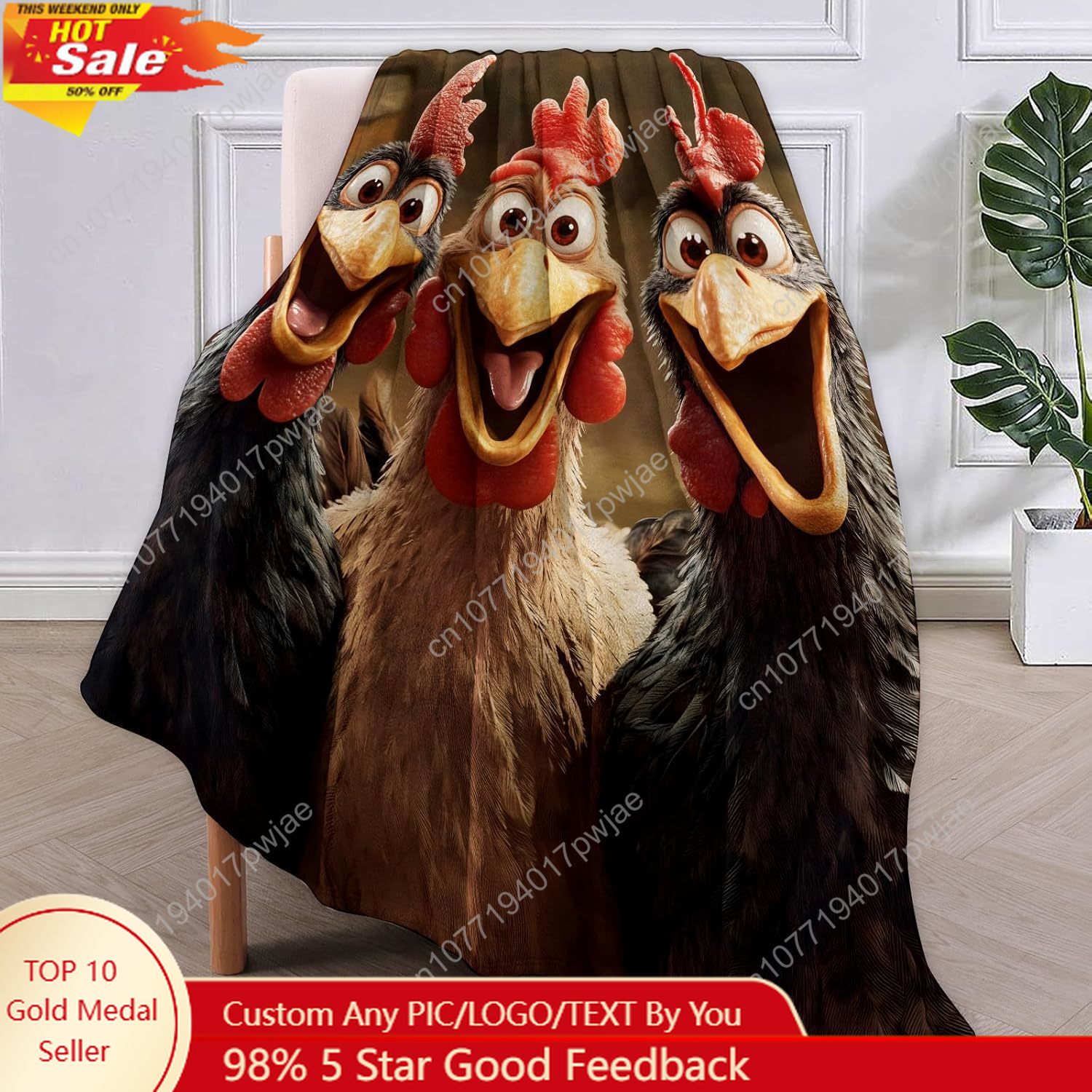 Home Textiles Towel - Manta de pollos, regalos para mujeres,