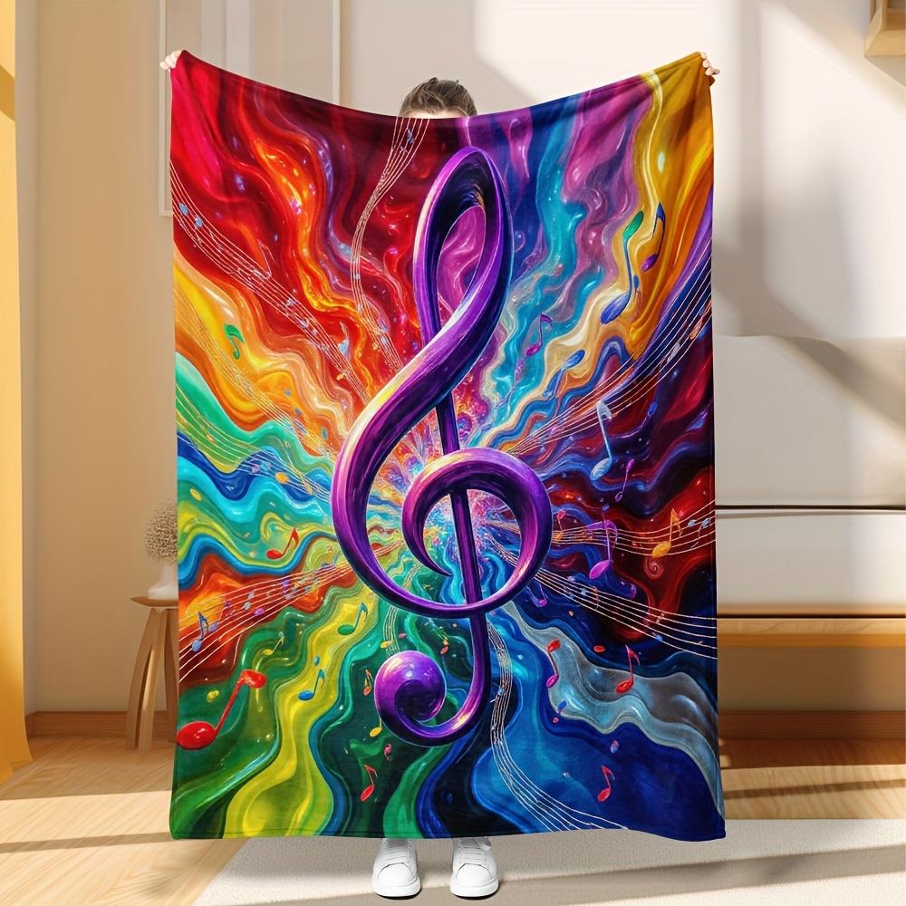 Home Textiles Notes - Manta con estampado de notas musicales