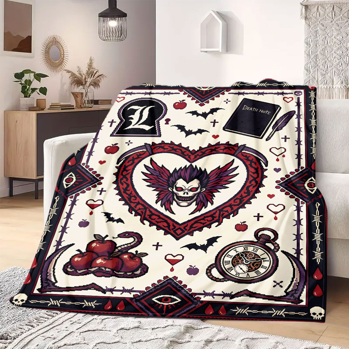 Home Textiles Notes - Manta de Franela con Estampado Radiante