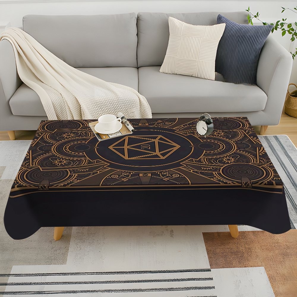 Home Textiles & Furnishings - Mantel con diseño de engranajes dorados