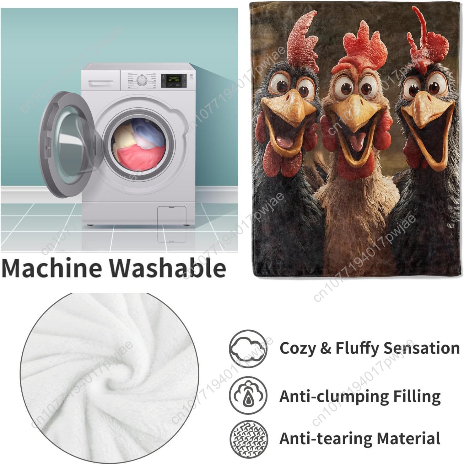 Manta de pollos, regalos para  - Home Textiles Towel reseña y precio