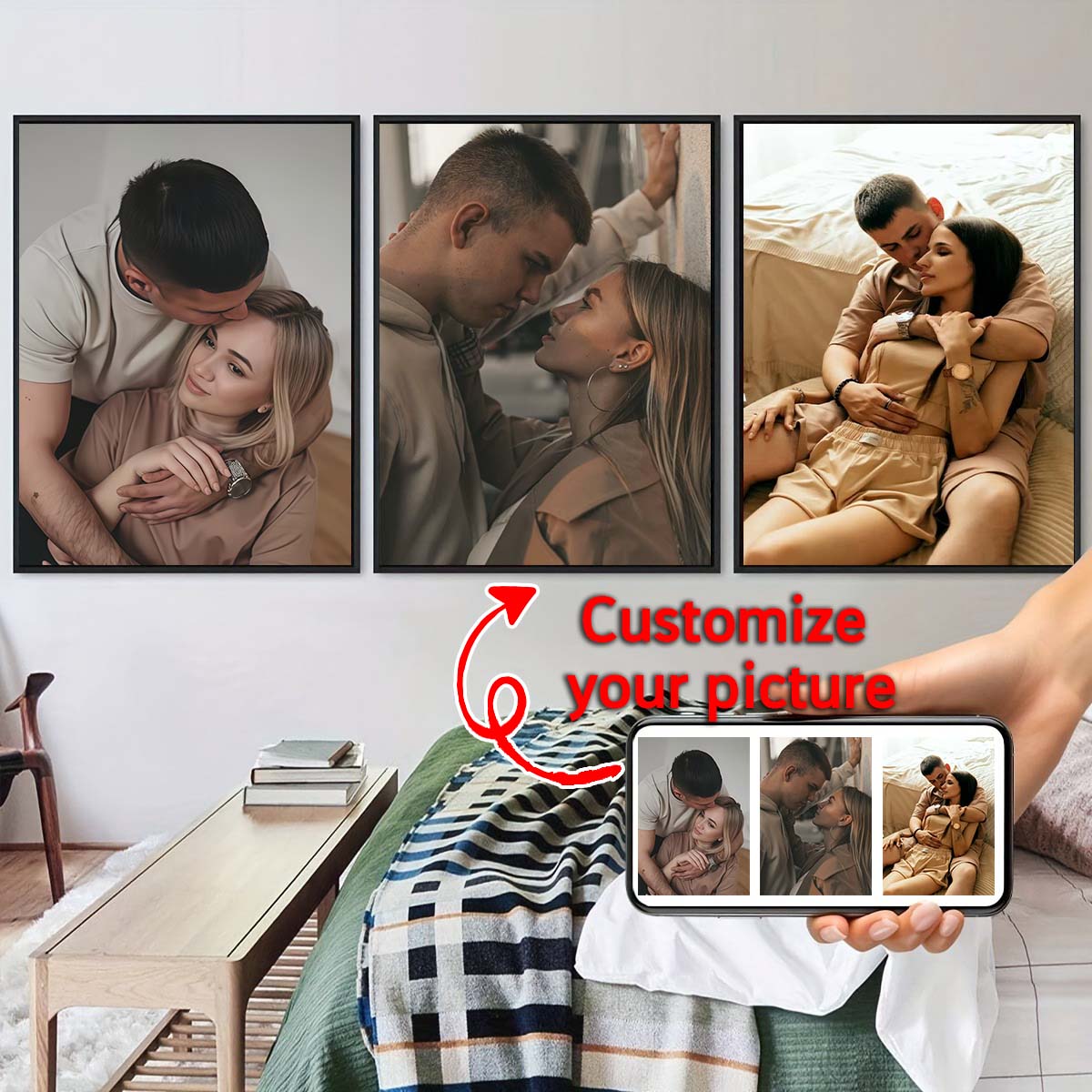 Tríptico - Cuadro de madera co - Home Textiles & Furnishings reseña y precio