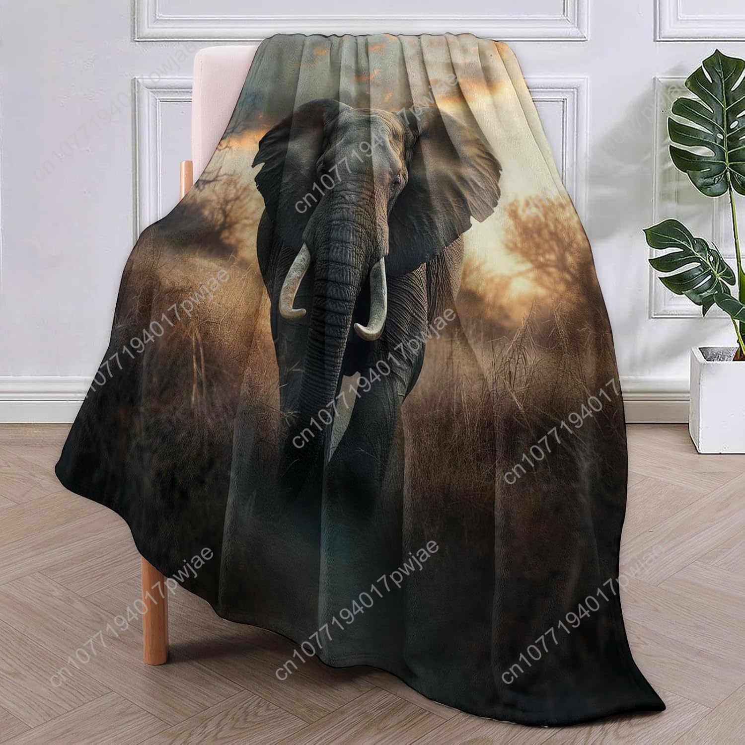 Manta polar de elefante, escen - Home Textiles Towel reseña y precio