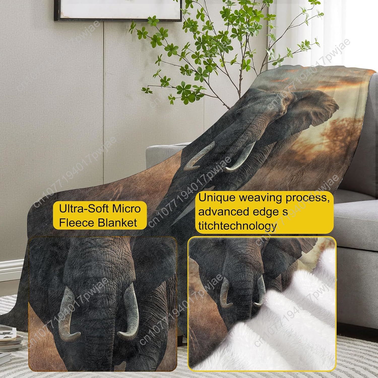 Manta polar de elefante, escen - Home Textiles Towel reseña y precio