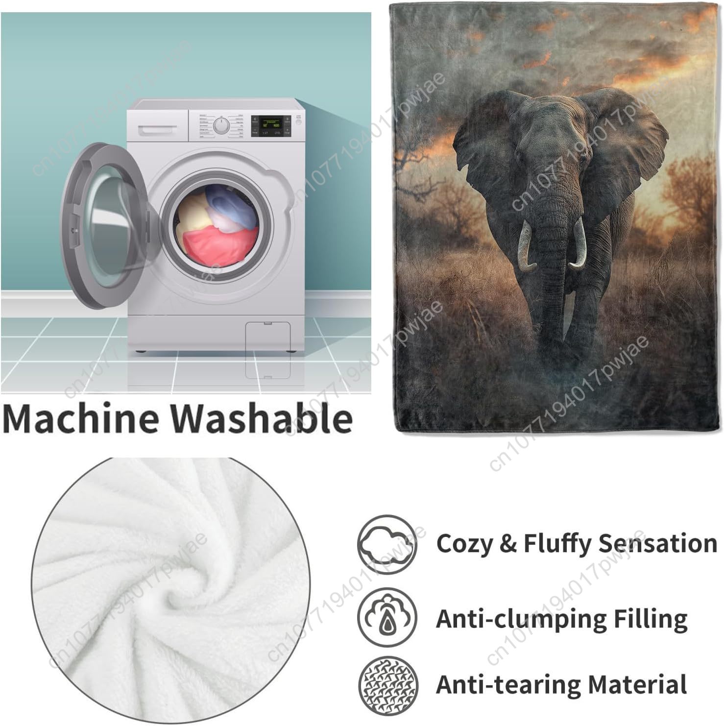 Manta polar de elefante, escen - Home Textiles Towel reseña y precio