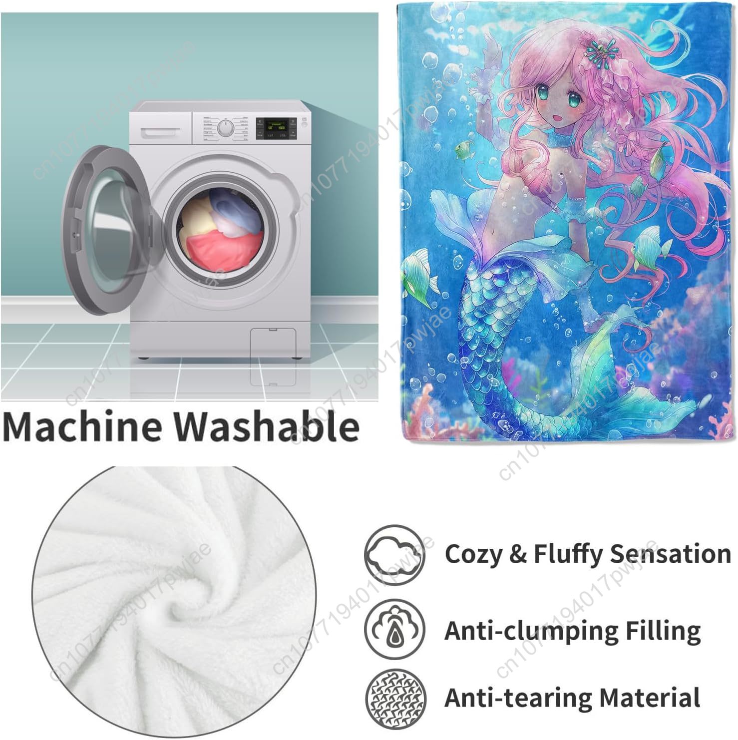 Manta de sirena bonita, mantas - Home Textiles Towel reseña y precio